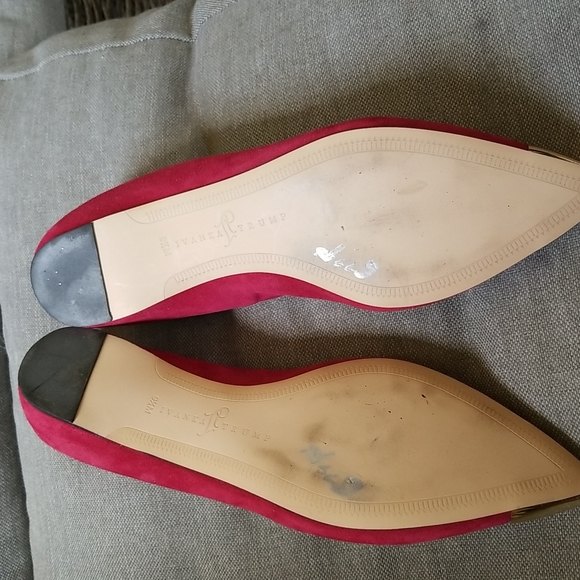 Hot Pink Suede Flats - Picture 2 of 6